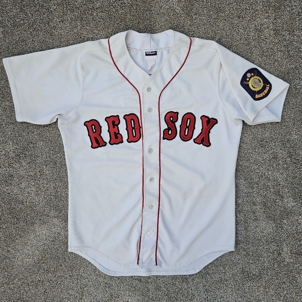 Vintage Red Sox Jersey #32 Alpenrose Embroidered Quality Heavy Baseball Shirt 44